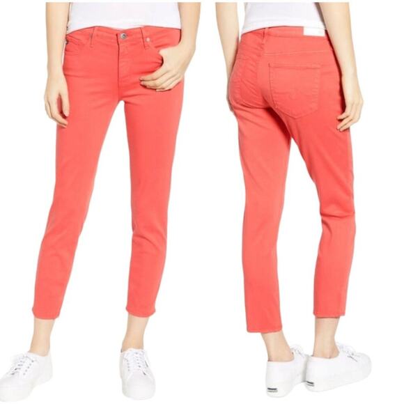 AG The Prima Cigarette Crop Faded Azalea Size 24 NWT $178 MSRP - Picture 1 of 7